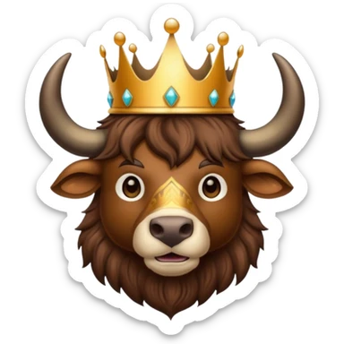 Buffalo wearing a crown sticker