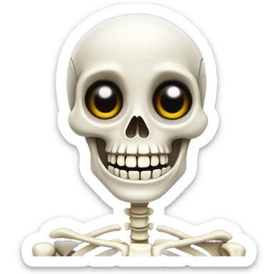 skeleton with a happy big human  like smile sticker