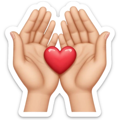 Heart hands sticker