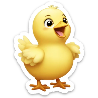 baby chick laughing sticker