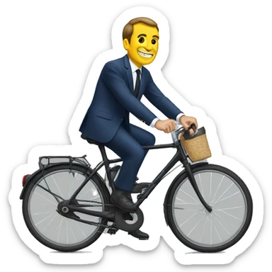 Macron sur vélo sticker