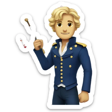 Enjolras waving French flag sticker