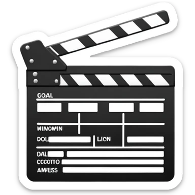 simplest possible clapperboard outline, bare minimum lines sticker