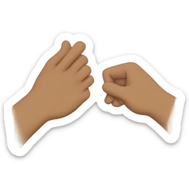 two beige circles that are getting slapped by a hand sticker