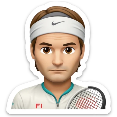 roger federer with head band sticker