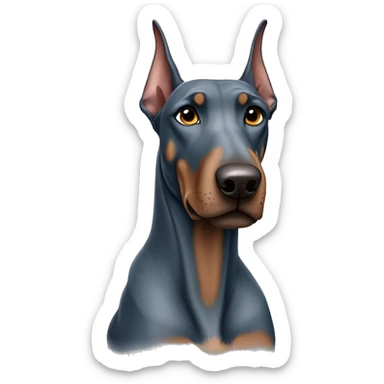 Greyish blue Doberman  sticker