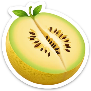 honeydew whole very yellow melon oval shape sticker