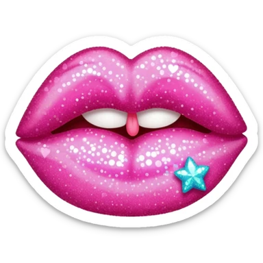 glitter pink kiss  sticker