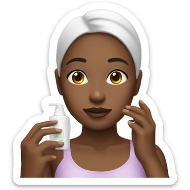 girl doing her skincare sticker