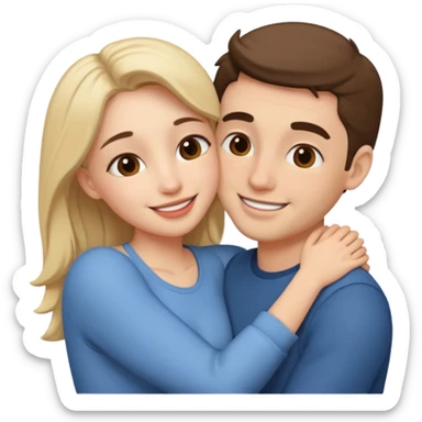 Hugging and kissing sticker