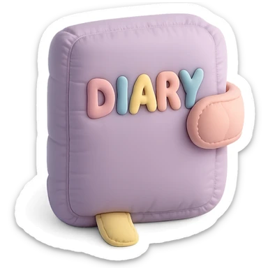 diary, soft and plush, pastel colors sticker