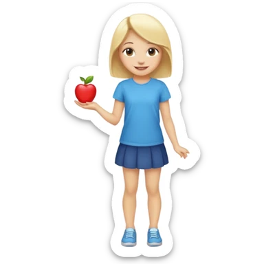 cute girl fuul body with blonde hair sticker