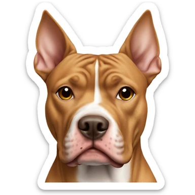 Light brown pitbull ears CROPPED short sticker