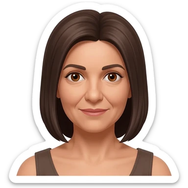 femme algérienne mince peau claire yeux marrons 64 ans cheveux mi longs lisses sticker