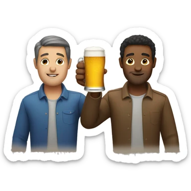 Two Man drinking beers sticker