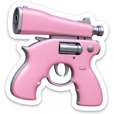 pink gun with pink bow on it  sticker