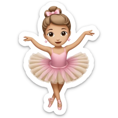 A cappuccino cup wearing a tutu and dancing gracefully like a ballerina sticker