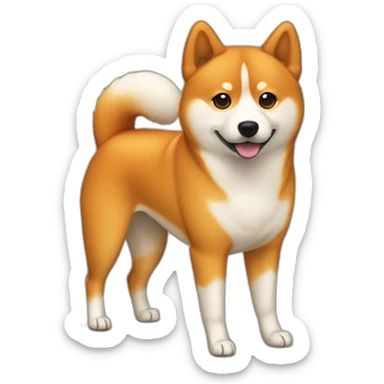 two orange shiba inu dogs standing together sticker