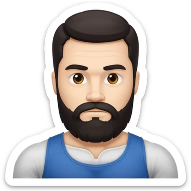 strong white bearded man dark hair sticker