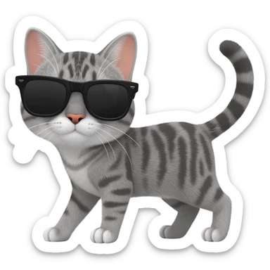 Cat wearing sunglasses sticker