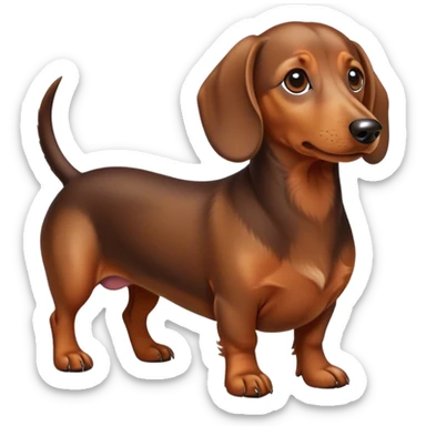Dachshund with no front legs sticker