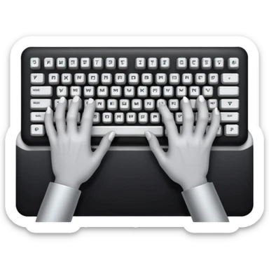 hands typing on a mechanical keyboard sticker