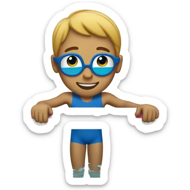 summer olympics boy swimming pool sticker