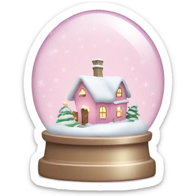 Snowglobe light pink Christmas  sticker