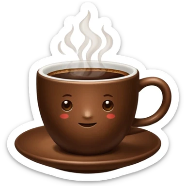 plain Coffee without Saucer, Brown Cup, no saucer. sticker