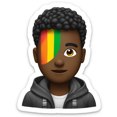 black person with gay flag sticker