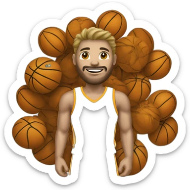 Basketteur peaux blanc numéro 13 sticker