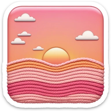 crochet single stitch (it has a color like a peach-pinky sunset) sticker