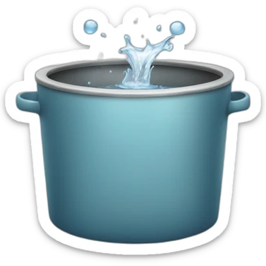 a pot of water boiling with a hat coming out of it sticker