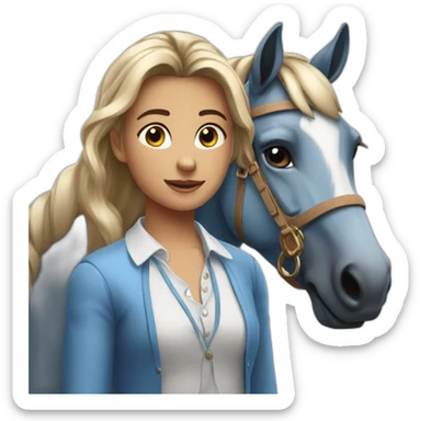 Le jeune Nicola à des grands chevaux bleu +🤩 sticker