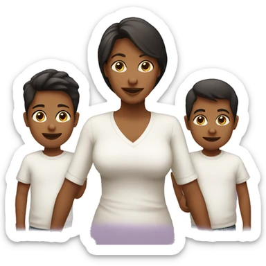 single Mom and two boy toddlers sticker