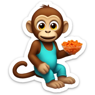 monkey eating hot cheetos sticker
