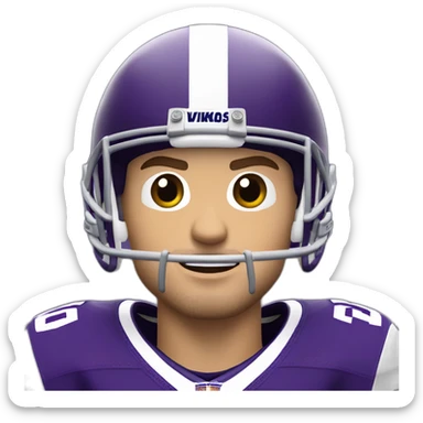 Kirk cousins with number 8 Minnesota Vikings purple jersey and no helmet sticker