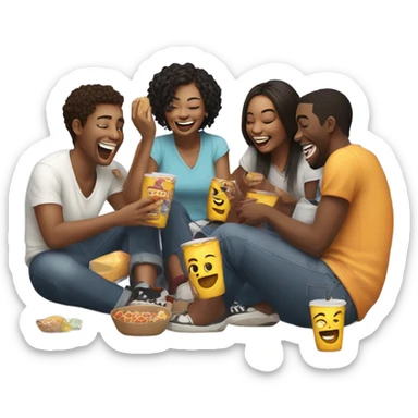 friends enjoying indoor fun sticker