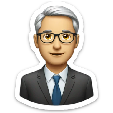 male economist with glasses sticker