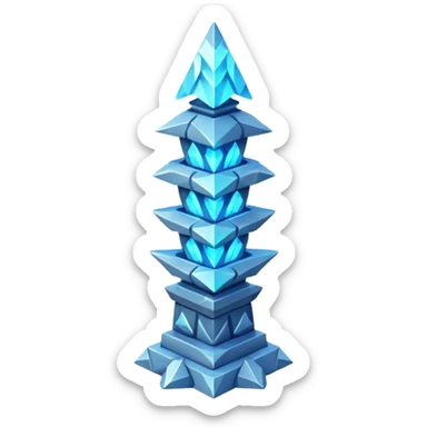 fantasy magic ssilver totem low poly sticker