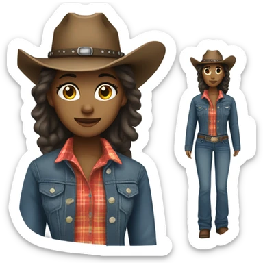 Western girl sticker