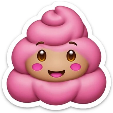 Pink poop emoji sticker