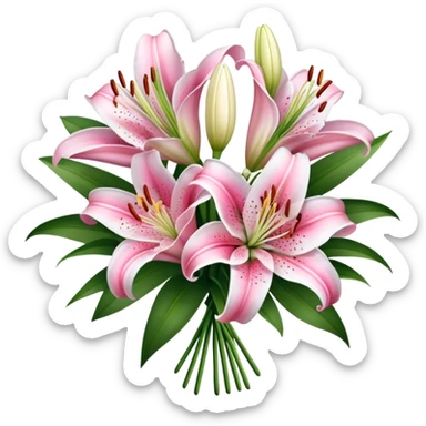 Lily stargazer flower bouquet  sticker