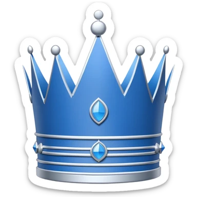 side view of a blue blueprint plan with minimal white lines and a simple crown drawing sticker