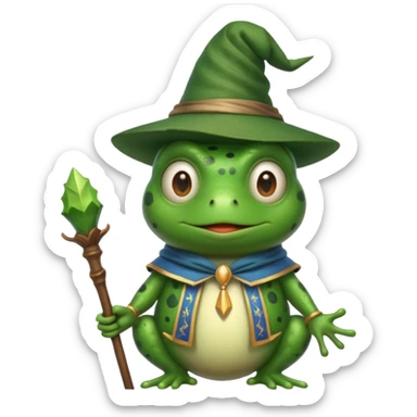 cute frog wizard sticker