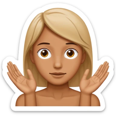 both hands grabbing sticker