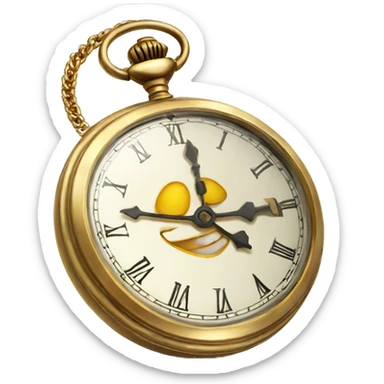 pocket watch with gold chain sticker