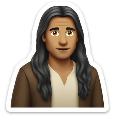 Peruvian man with long hair sticker
