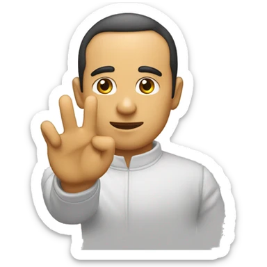 Gesto con las manos Eladio Carrion formando una h sticker