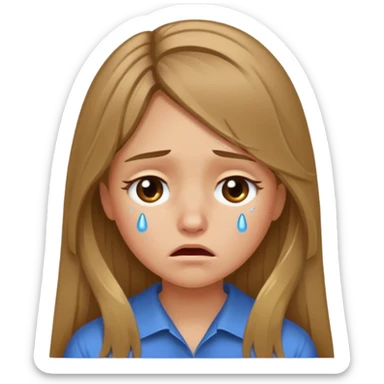 long Bronde hair girl bawling  sticker
